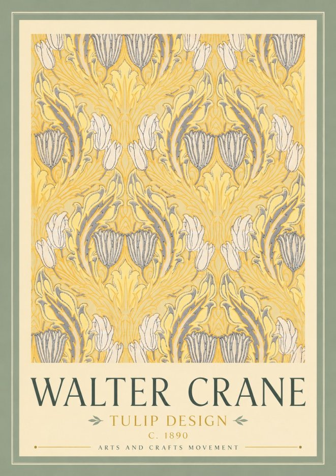 Walter Crane Tulip Design II No3 - Póster