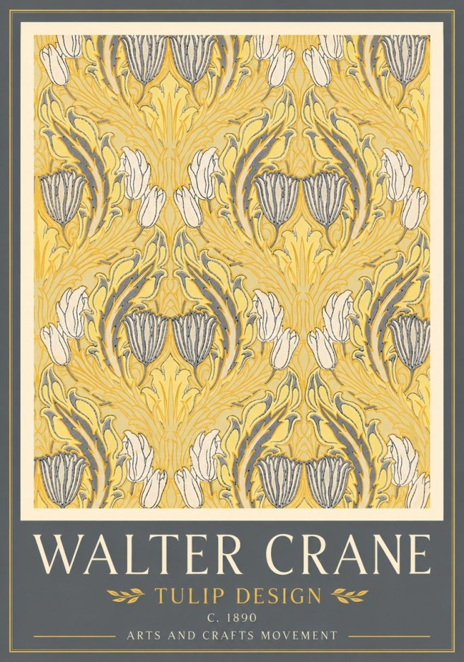 Walter Crane Tulip Design II No4 - Póster
