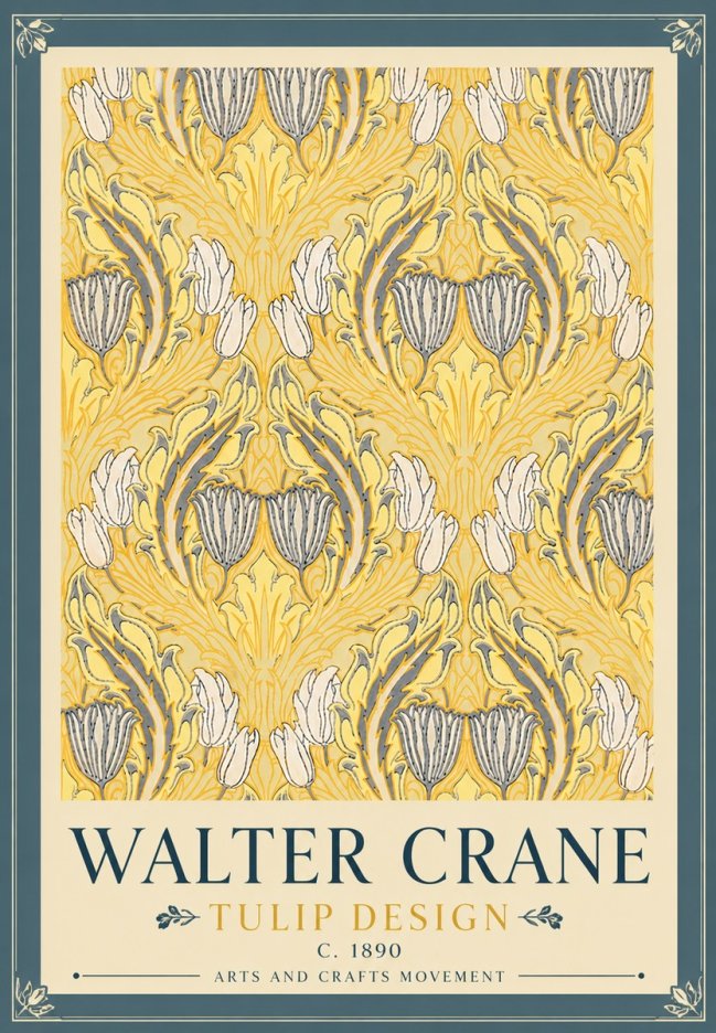 Walter Crane Tulip Design II No6 - Póster
