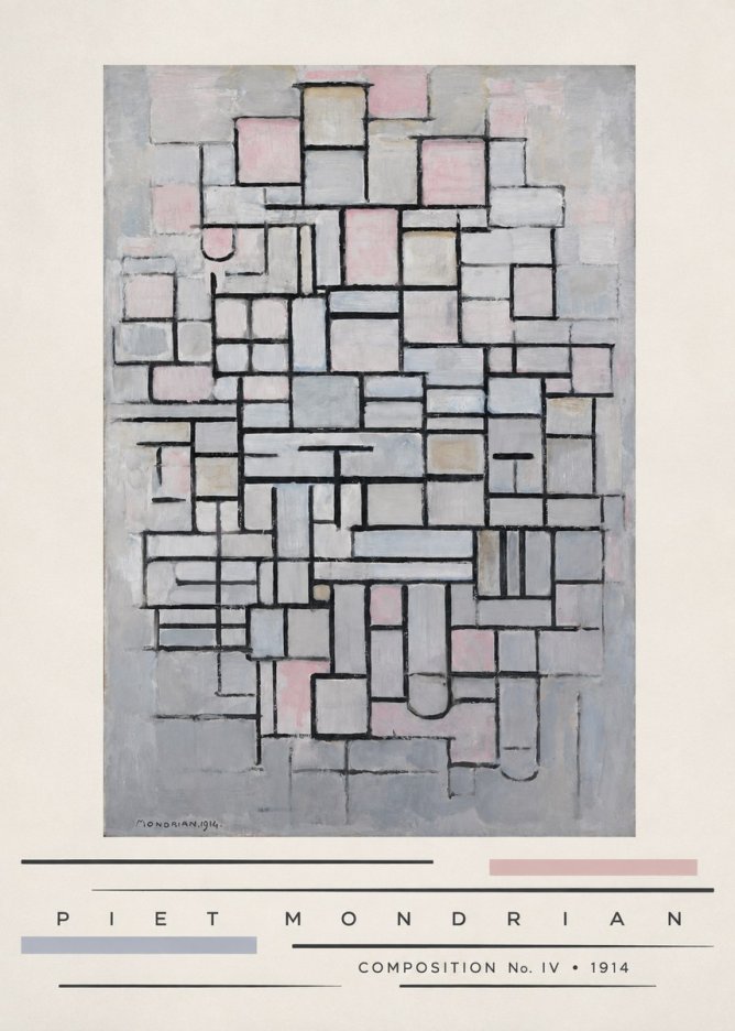 Piet Mondrian Composition No. Iv • 1914 No3 - Póster