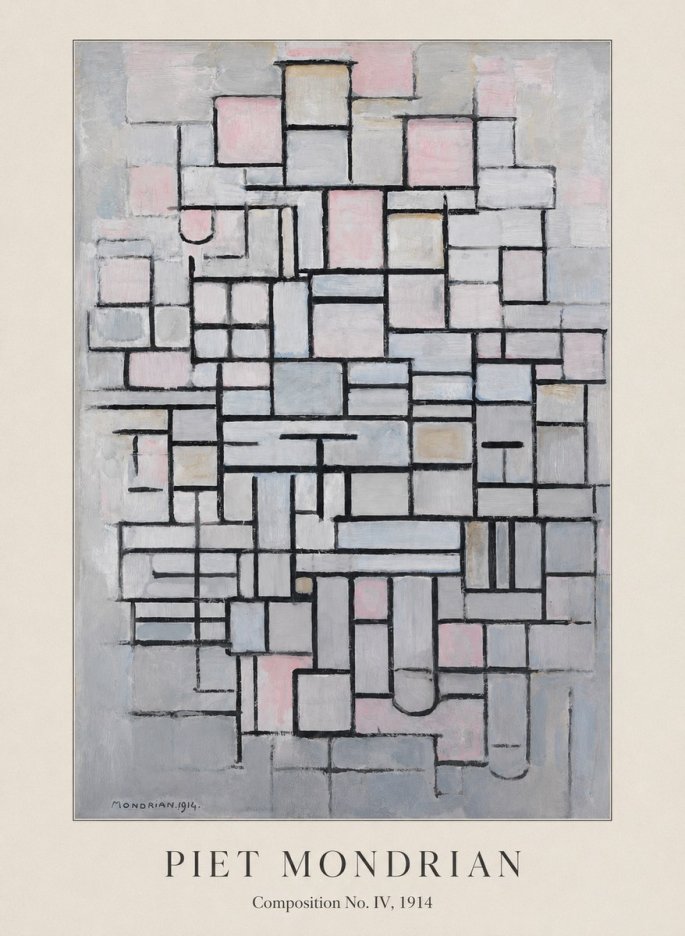 Piet Mondrian Composition No. Iv • 1914 No4 - Póster
