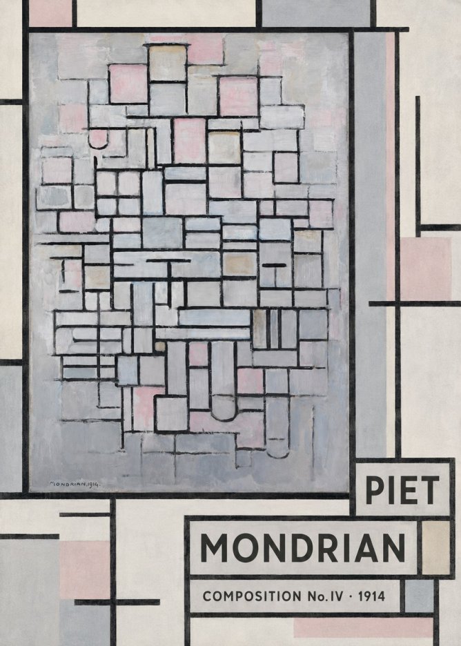 Piet Mondrian Composition No. Iv • 1914 No5 - Póster