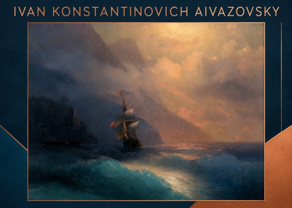 Ivan Konstantinovich Aivazovsky Storm at Sea No3 - Póster
