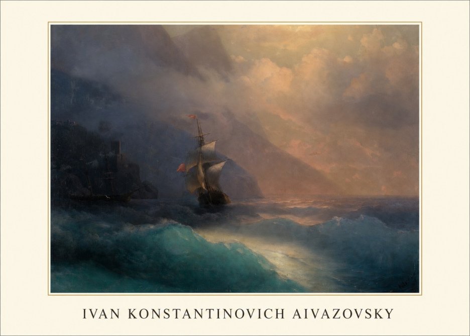 Ivan Konstantinovich Aivazovsky Storm at Sea No4 - Póster
