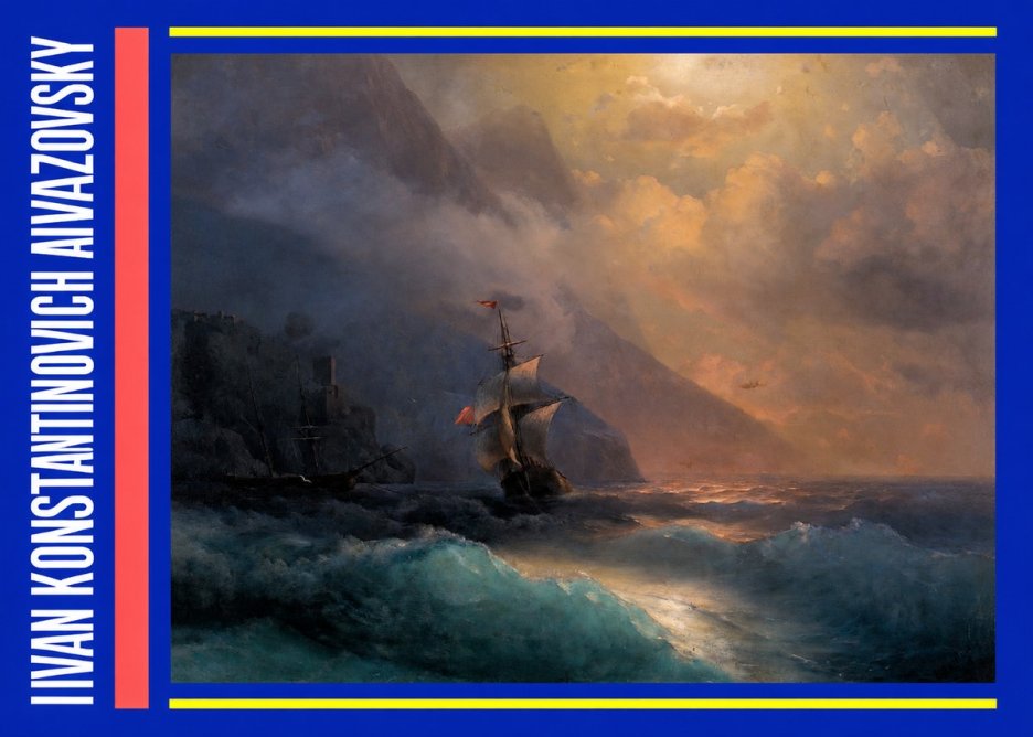 Ivan Konstantinovich Aivazovsky Storm at Sea No5 - Póster