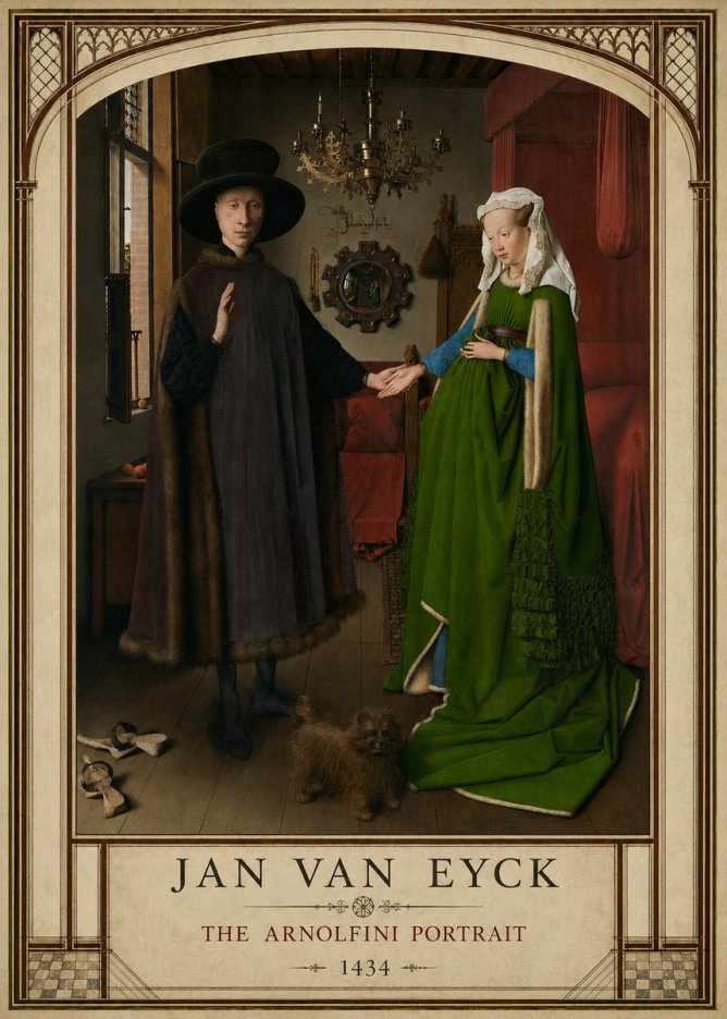 Jan van Eyck The Arnolfini Portrait V No3 - Póster
