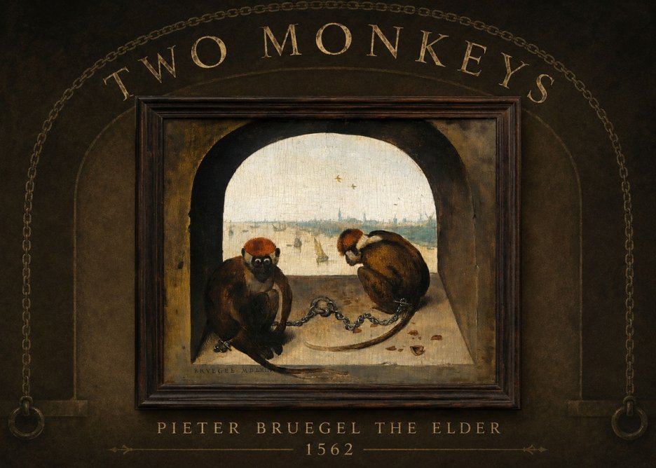 Pieter Bruegel Two Monkeys III No2 - Póster