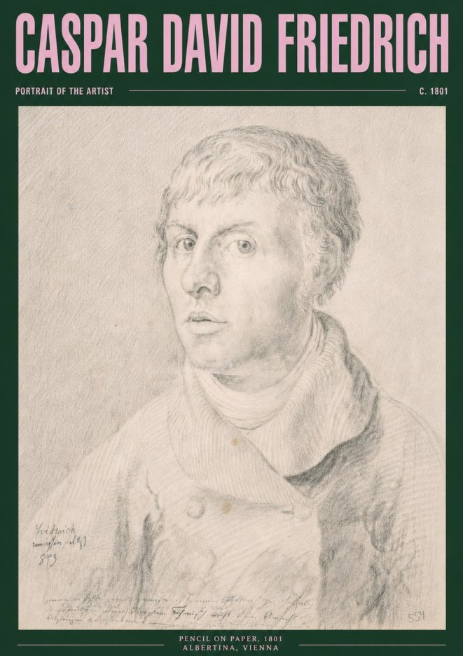 Caspar David Friedrich Portrait of the Artist No3 - Póster