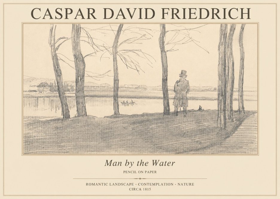 Caspar David Friedrich Man by the Water No1 - Póster