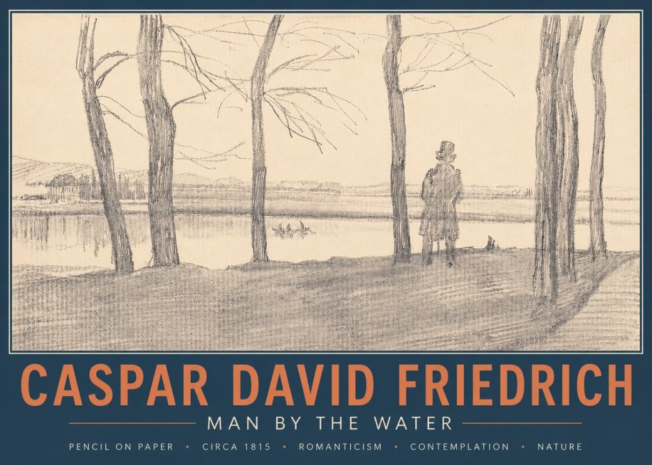 Caspar David Friedrich Man by the Water No4 - Póster