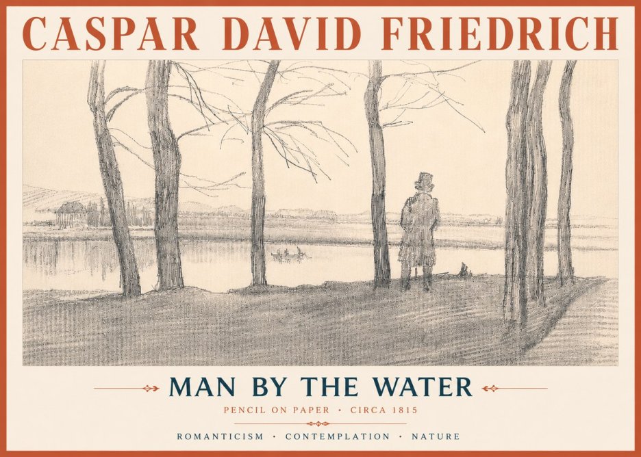 Caspar David Friedrich Man by the Water No6 - Póster