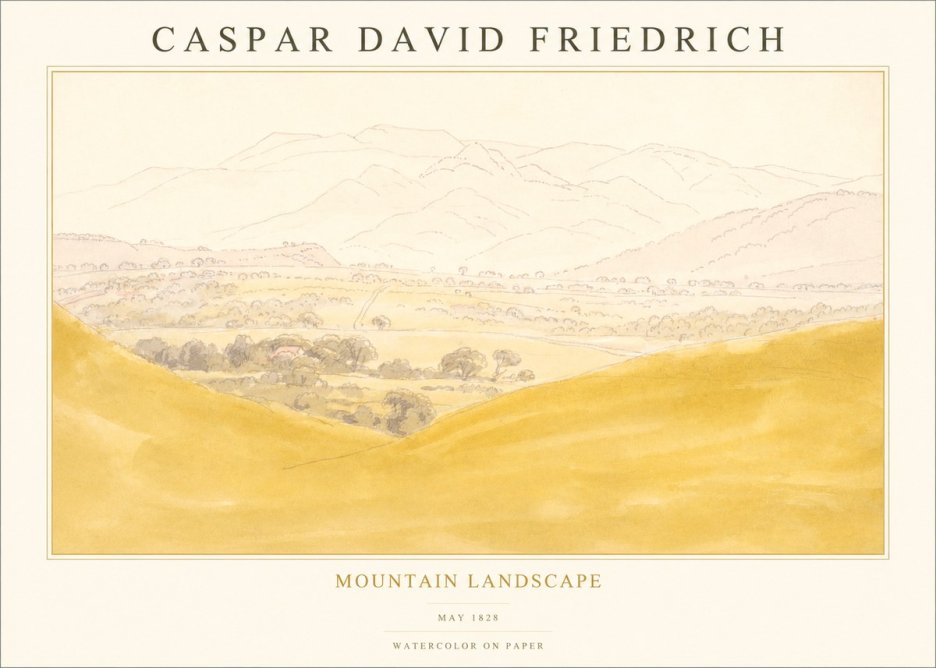 Caspar David Friedrich Mountain Landscape No1 - Póster