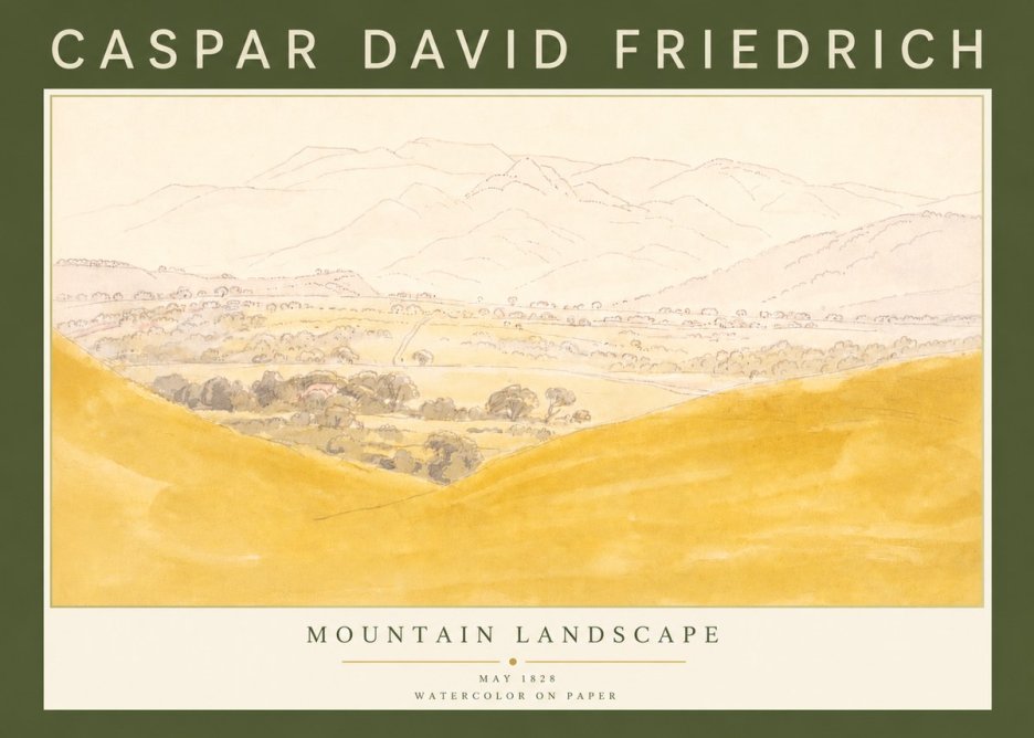 Caspar David Friedrich Mountain Landscape No4 - Póster