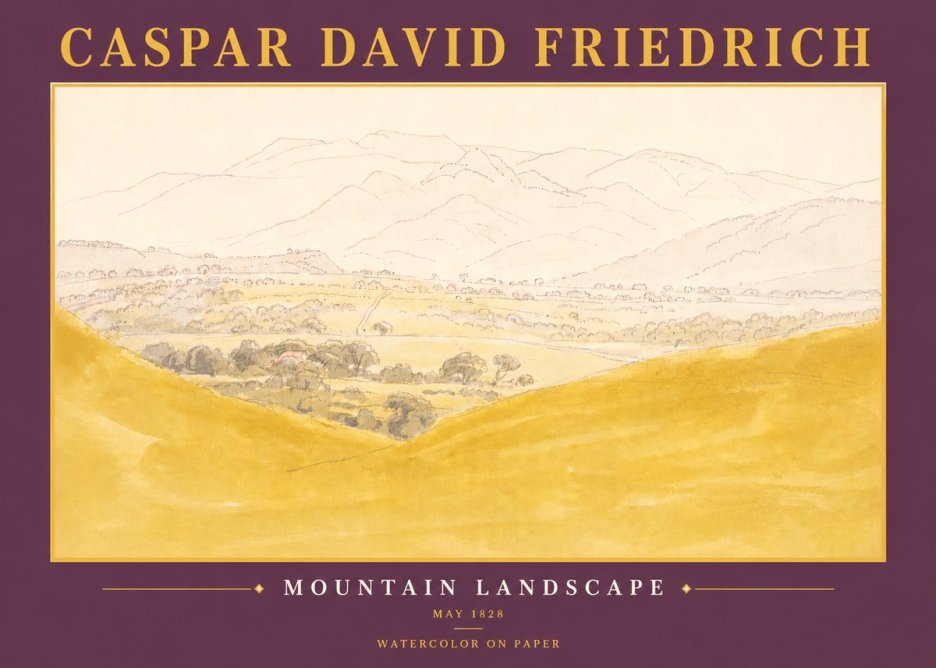 Caspar David Friedrich Mountain Landscape No6 - Póster