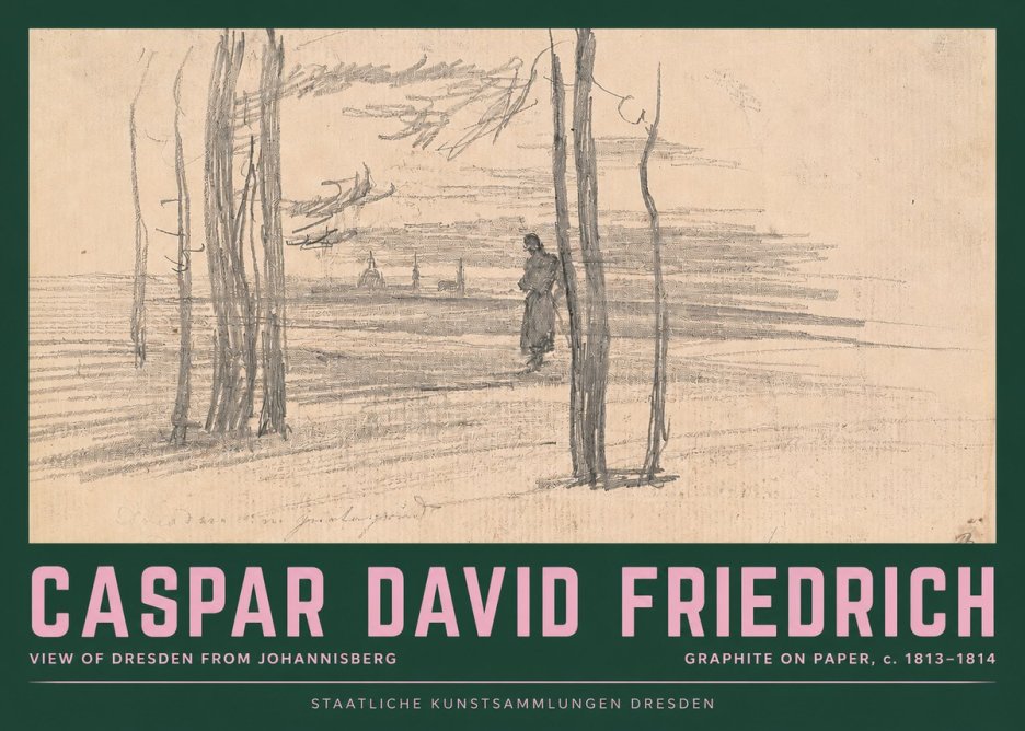 Caspar David Friedrich View of Dresden from Johannisberg No2 - Póster