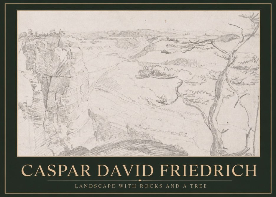 Caspar David Friedrich Landscape with Rocks and a Tree No1 - Póster