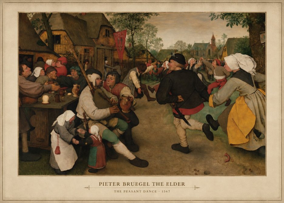 Pieter Bruegel The Peasant Dance II No3 - Póster