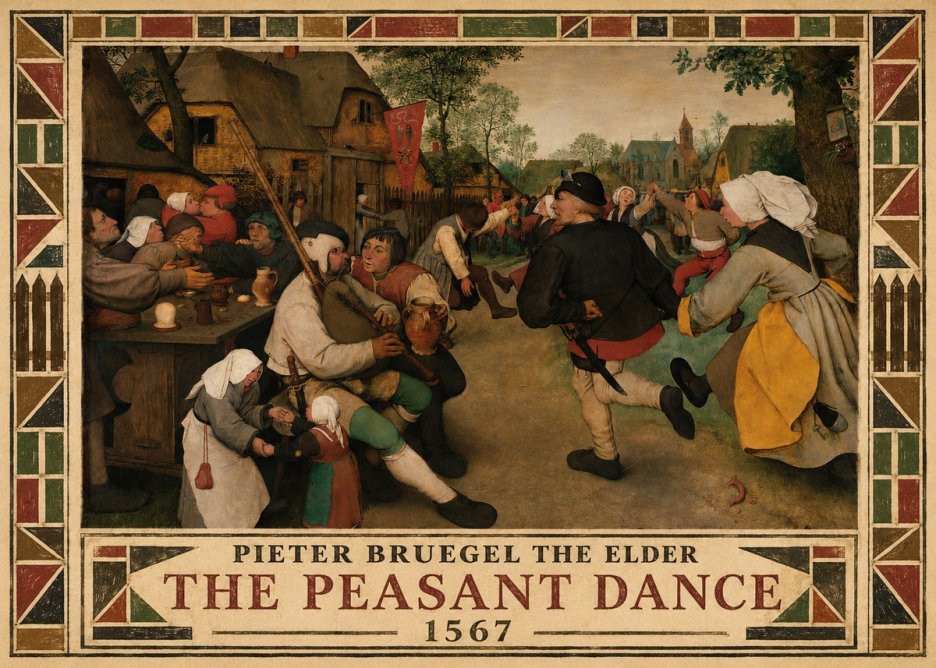 Pieter Bruegel The Peasant Dance II No4 - Póster