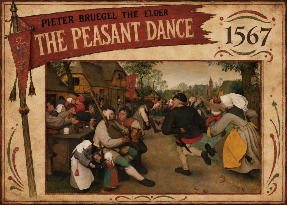 Pieter Bruegel The Peasant Dance II No6 - Póster