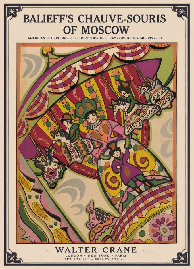 Walter Crane Balieff's Chauve-souris of Moscow No1 - Póster