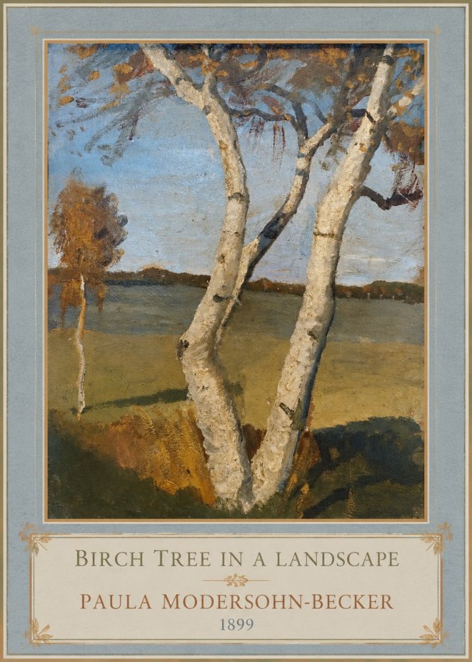 Paula Modersohn-Becker Birch Tree in a Landscape No1 - Póster