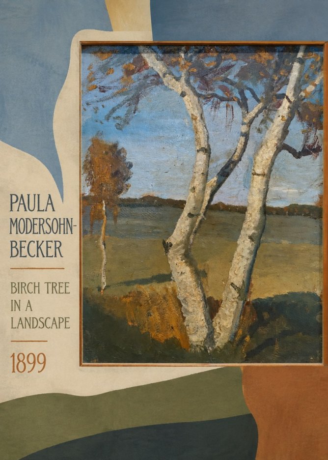 Paula Modersohn-Becker Birch Tree in a Landscape No4 - Póster