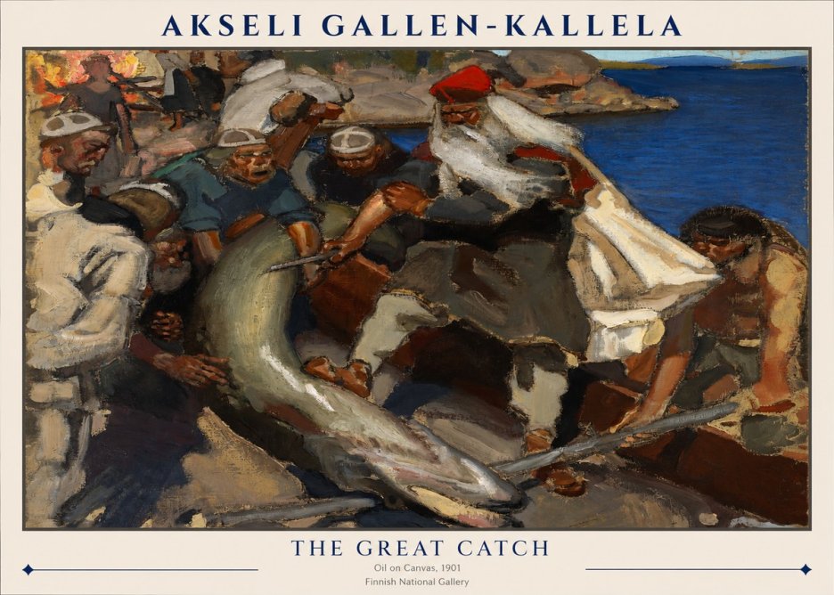 Akseli Gallen-Kallela The Great Catch No1 - Póster