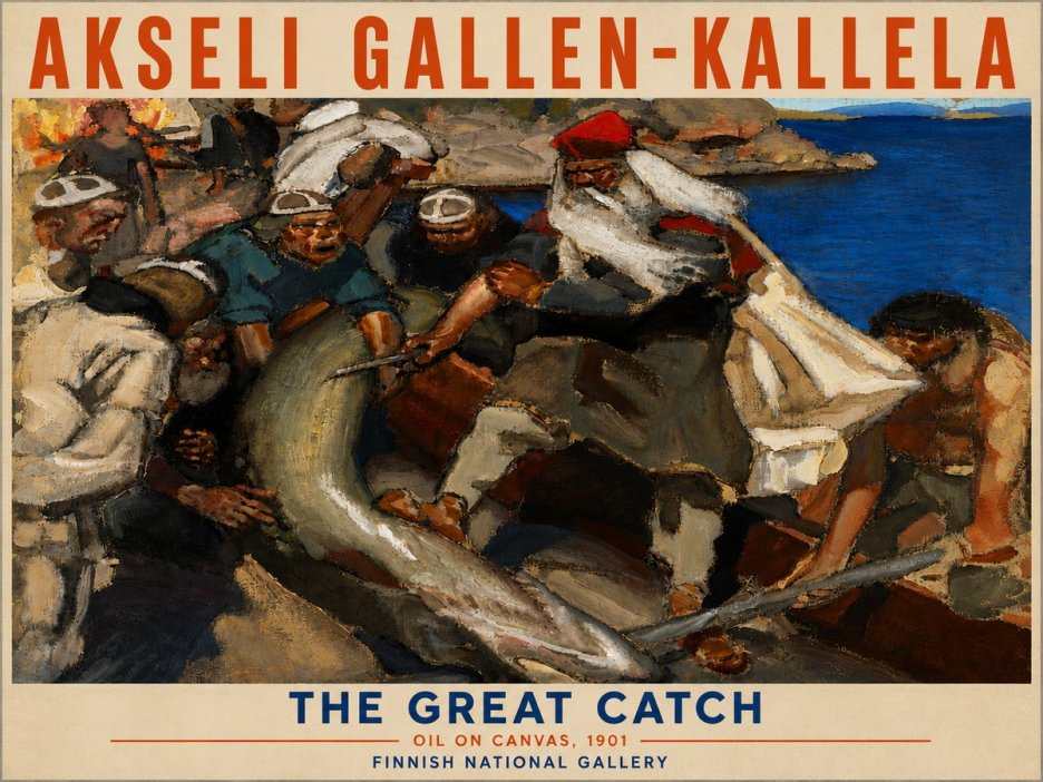 Akseli Gallen-Kallela The Great Catch No6 - Póster