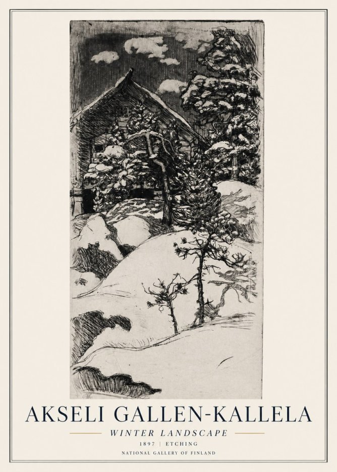 Akseli Gallen-Kallela Winter Landscape I No1 - Póster
