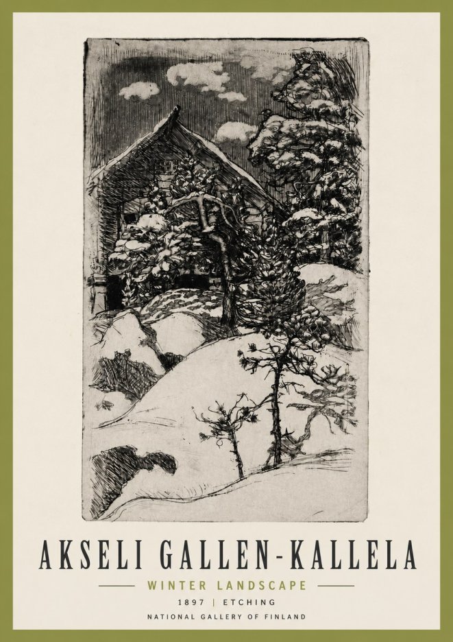 Akseli Gallen-Kallela Winter Landscape I No3 - Póster