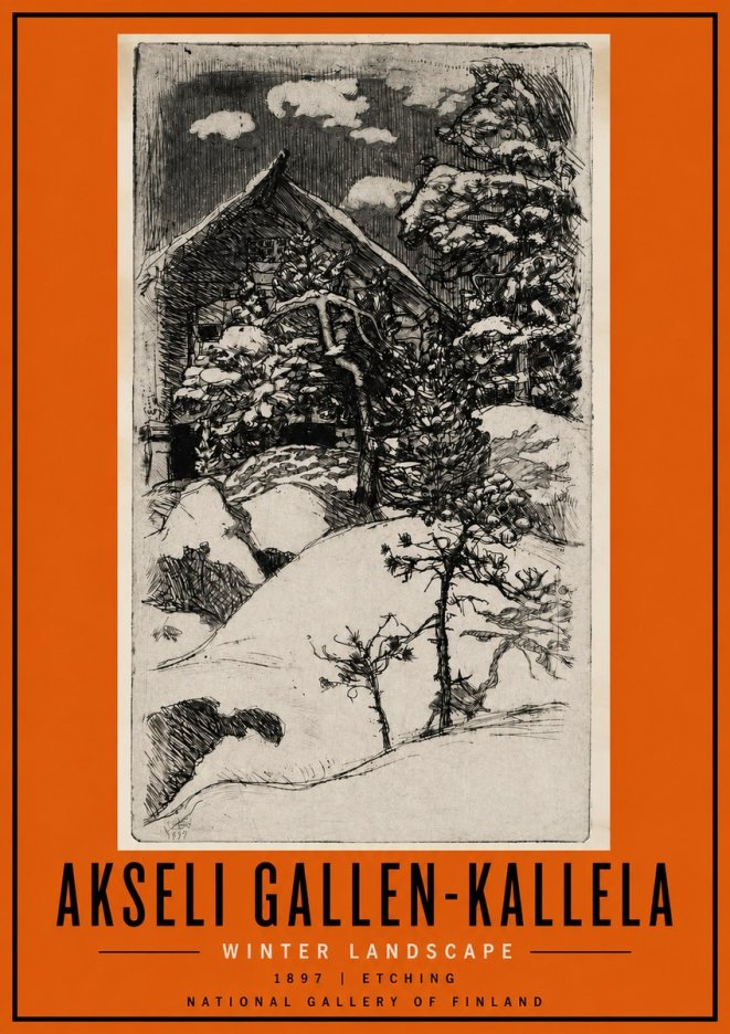 Akseli Gallen-Kallela Winter Landscape I No4 - Póster