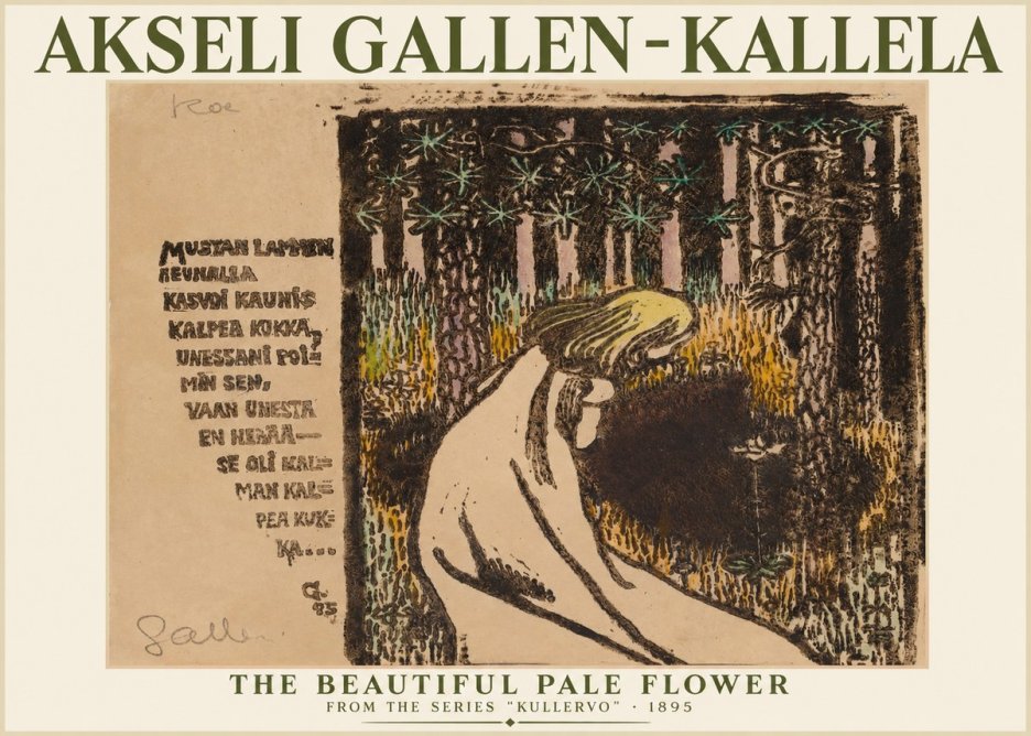 Akseli Gallen-Kallela The Beautiful Pale Flower No1 - Póster
