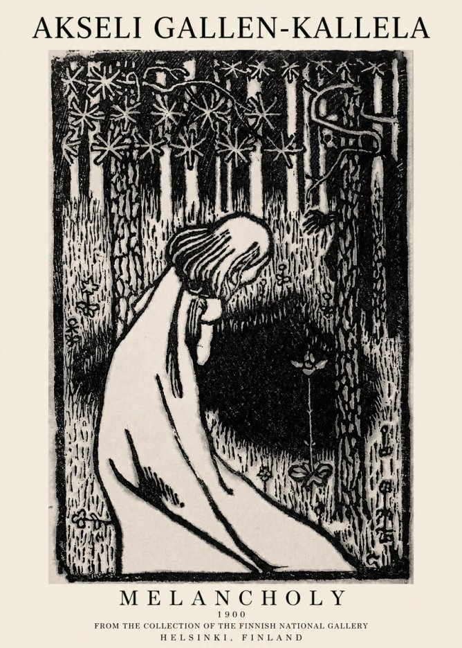 Akseli Gallen-Kallela Melancholy No1 - Póster