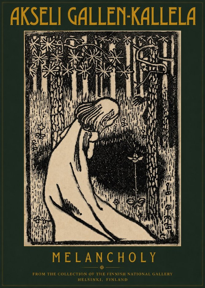 Akseli Gallen-Kallela Melancholy No2 - Póster
