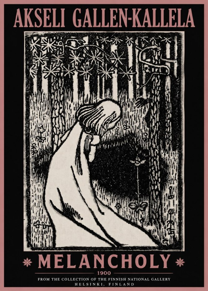 Akseli Gallen-Kallela Melancholy No4 - Póster