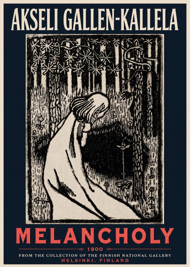 Akseli Gallen-Kallela Melancholy No6 - Póster
