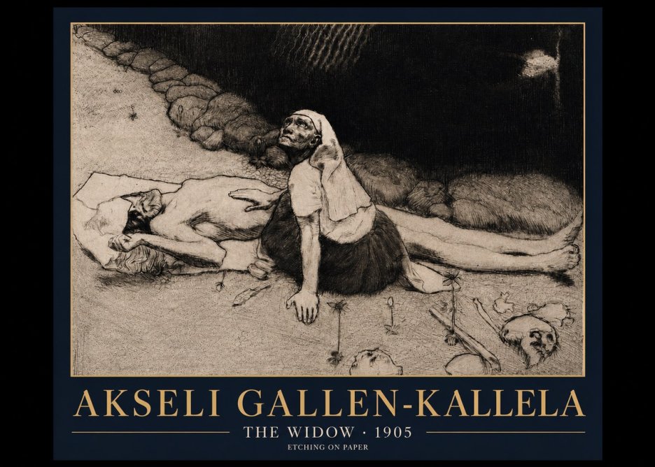 Akseli Gallen-Kallela The Widow No3 - Póster