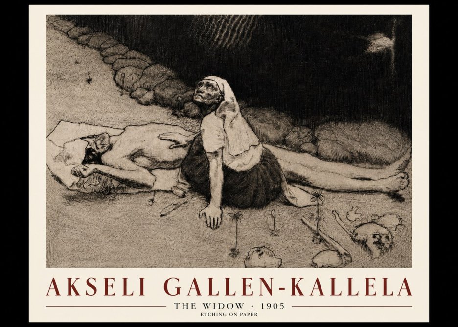 Akseli Gallen-Kallela The Widow No4 - Póster