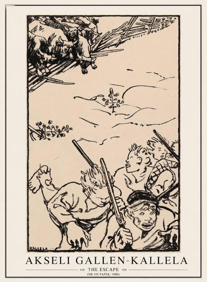 Akseli Gallen-Kallela The Escape No1 - Póster