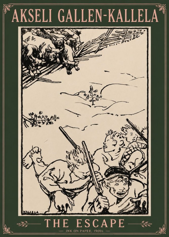 Akseli Gallen-Kallela The Escape No3 - Póster