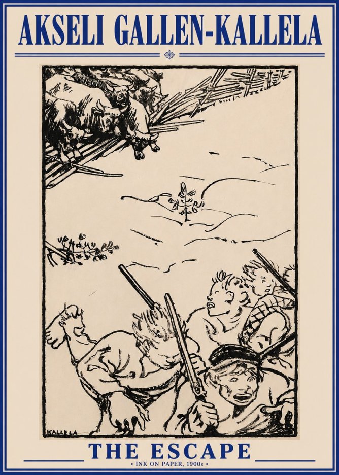 Akseli Gallen-Kallela The Escape No4 - Póster