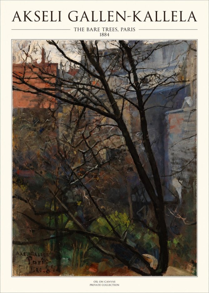Akseli Gallen-Kallela The Bare Trees, Paris No1 - Póster