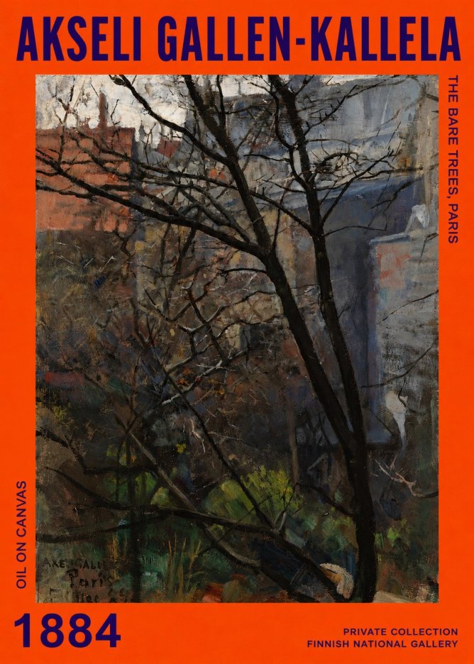 Akseli Gallen-Kallela The Bare Trees, Paris No2 - Póster