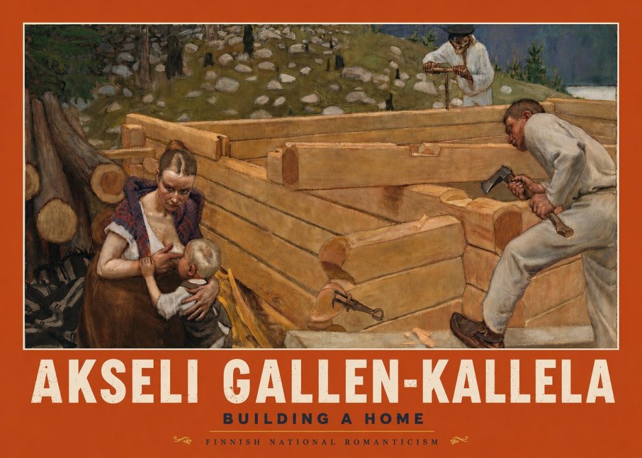 Akseli Gallen-Kallela Building a Home No2 - Póster