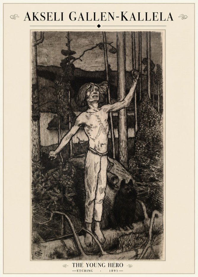 Akseli Gallen-Kallela The Young Hero No1 - Póster