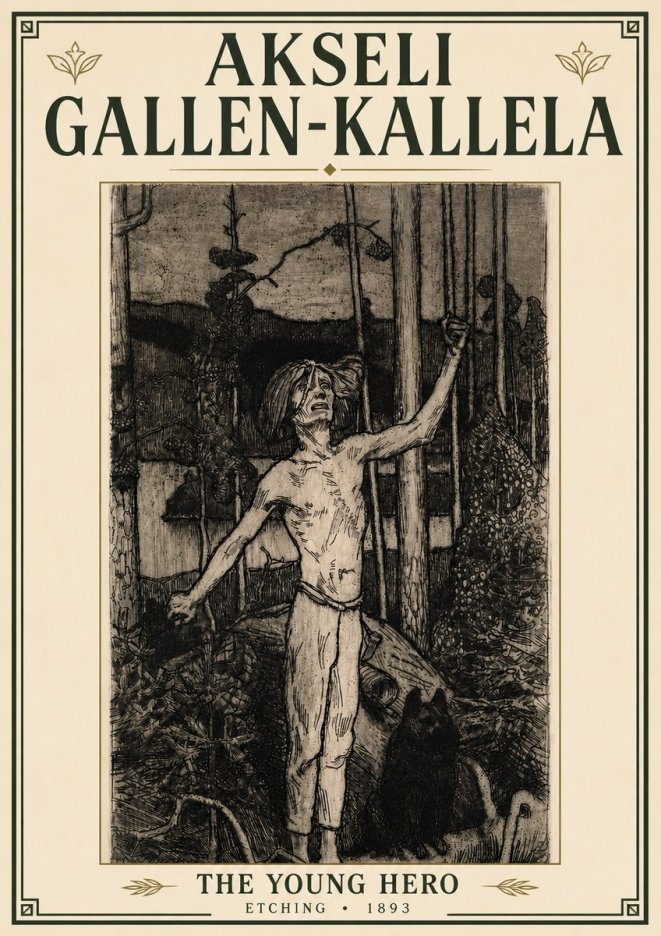 Akseli Gallen-Kallela The Young Hero No6 - Póster