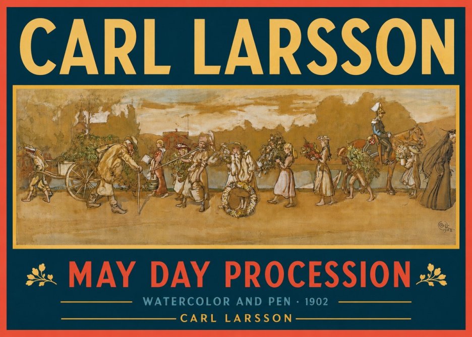 Carl Larsson May Day Procession No2 - Póster