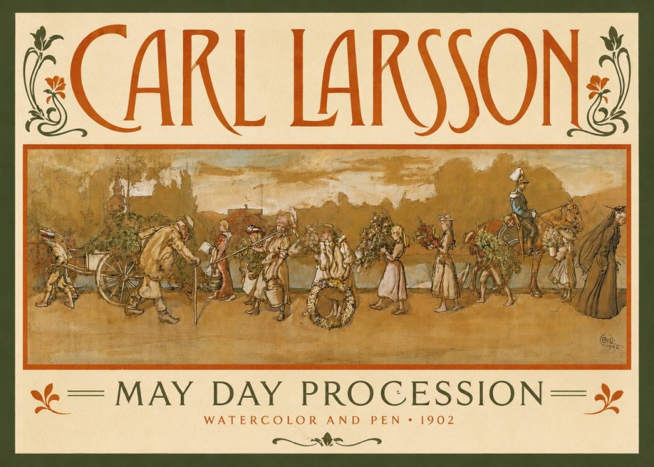 Carl Larsson May Day Procession No4 - Póster