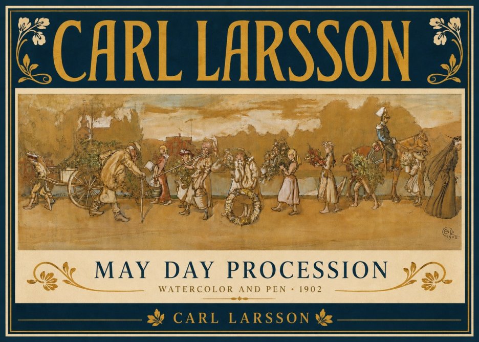 Carl Larsson May Day Procession No5 - Póster