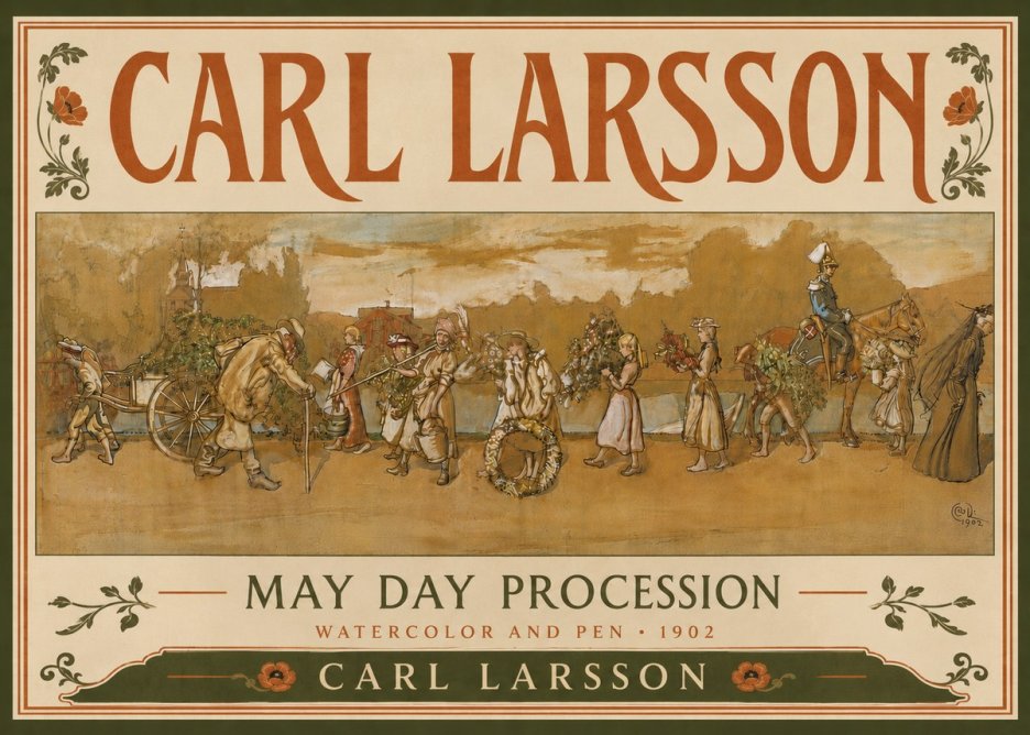 Carl Larsson May Day Procession No6 - Póster